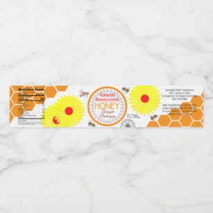 Fleurs de papier naturel peigne de miel Étiquettes