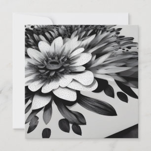 Fleurs de papier noir et blanc rétro