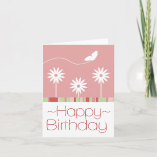 Fleurs de papillon Bonne carte d'anniversaire