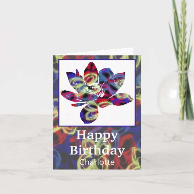 Fleurs de papillon spirituel joyeuses carte d'anni (Devant)