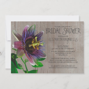 Fleurs de passion rustiques Invitations de douche 