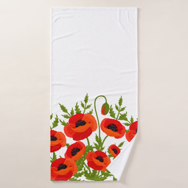 Fleurs de pavot (Serviette de bain)