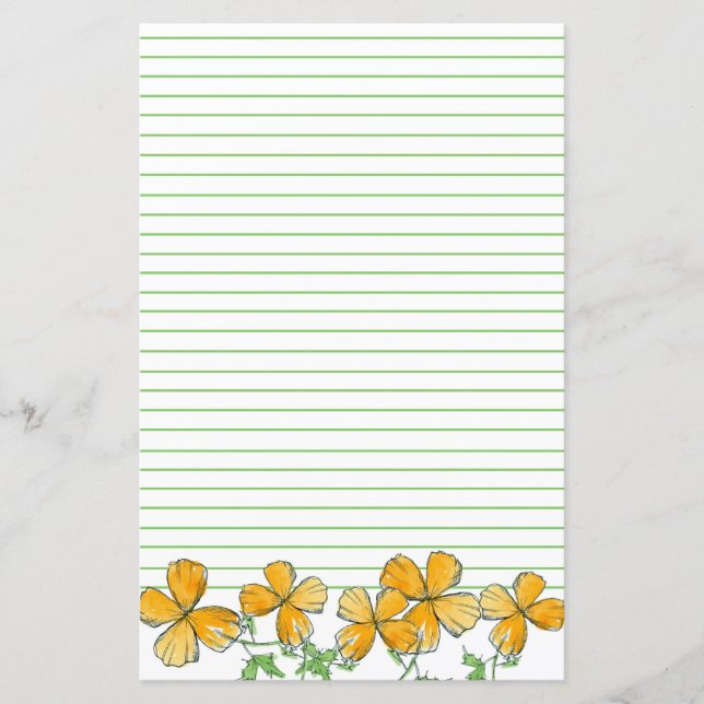 Fleurs de pavot en Californie Orange Vert Liner (Devant)