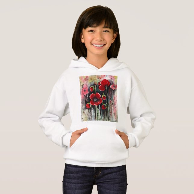 Fleurs De Pavot En Sweat - shirt à capuche D'Aquar (Devant entier)