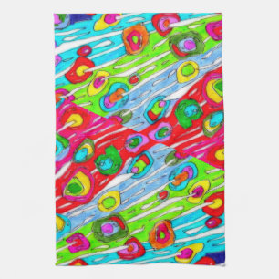 Fleurs de pavot fantaisie et colorées serviette de