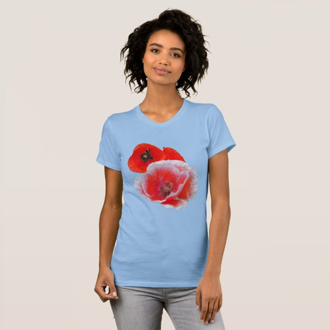 Fleurs de pavot Gros plan T-shirt (Devant entier)