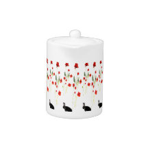 Fleurs de pavot lapins lapins Floral
