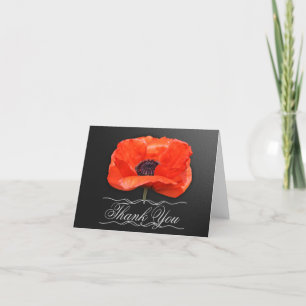Fleurs de pavot Orange Noir Merci Note