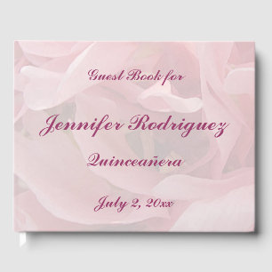 Fleurs de pavot rose floral Quinceañera Livre d'or