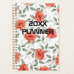 Fleurs de pavot rouge Planificateur hebdomadaire e