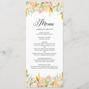 Fleurs de Pêche à l'huile d'or Carte menu II