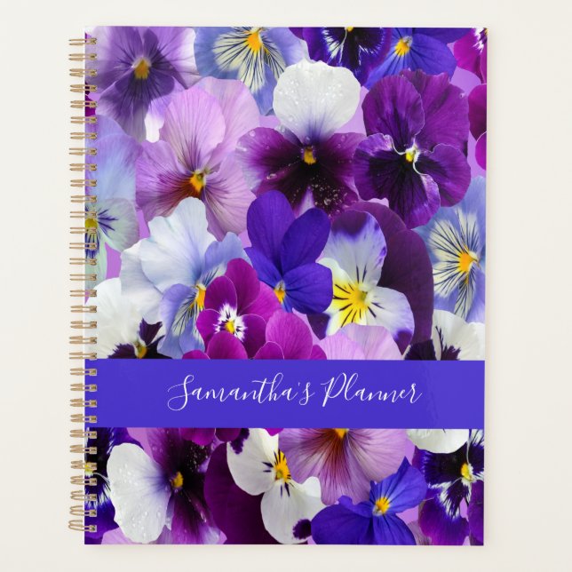 Fleurs de pensée florales violettes bleues blanche (Devant)