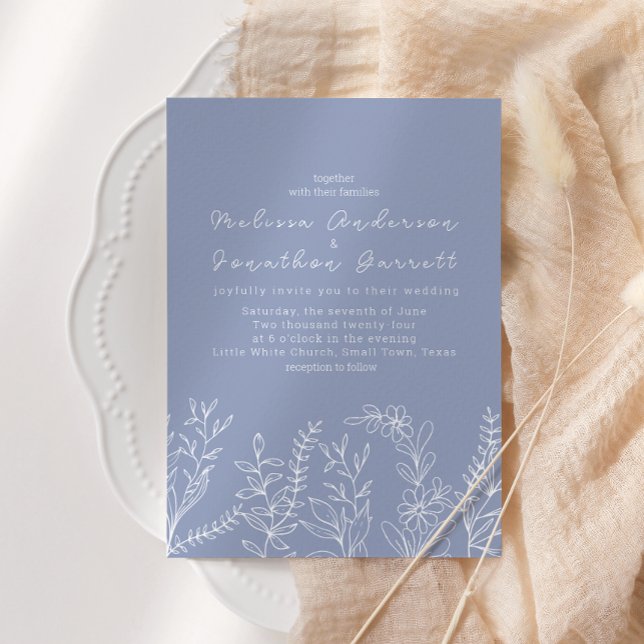 Fleurs de périwinkle Faire-part de mariage Rose (Créateur téléchargé)