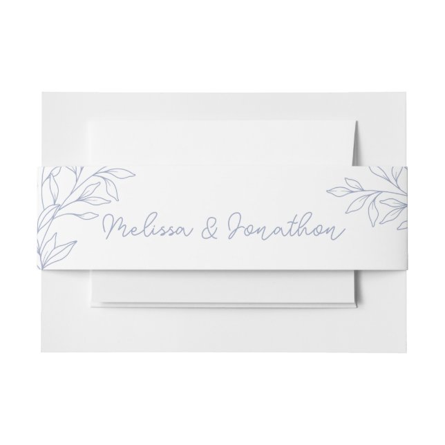 Fleurs de Pervenche Faire-Part de Mariage Bandeau  (Devant Example)