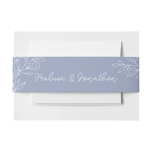 Fleurs de Pervenche Faire-Part de Mariage Bandeau  (Devant Example)