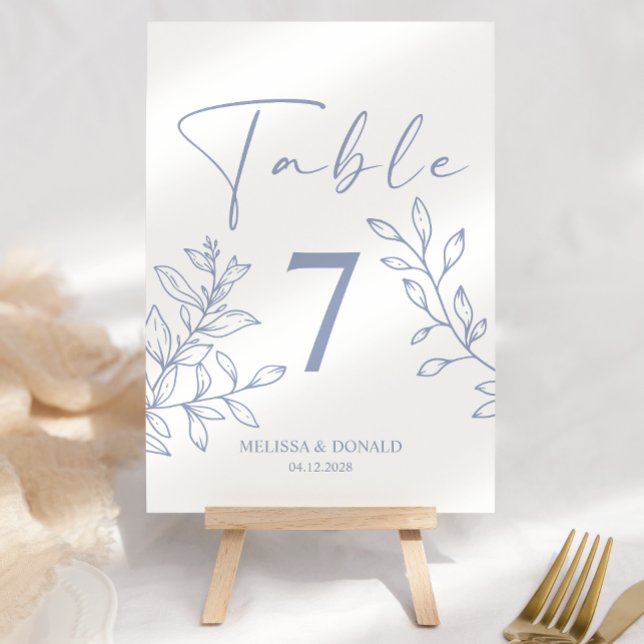 Fleurs de Pervenche Numéro de Table de Mariage Sim (Créateur téléchargé)