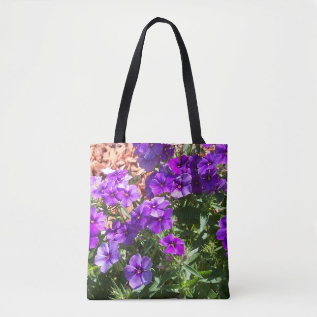 Fleurs de Phlox violet sur un sac fourre-tout (Devant)