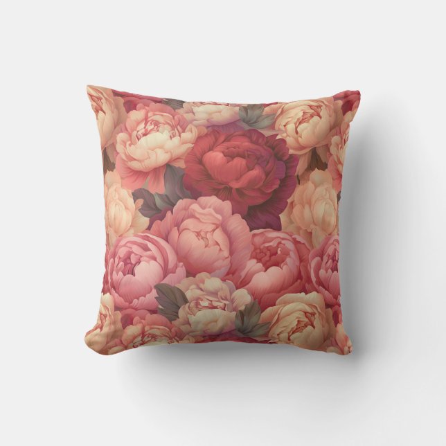 Fleurs de pivoines Coussin extérieur (Recto)