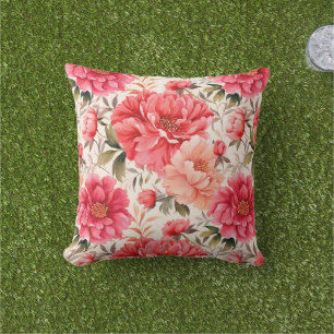 Fleurs de pivoines Coussin extérieur