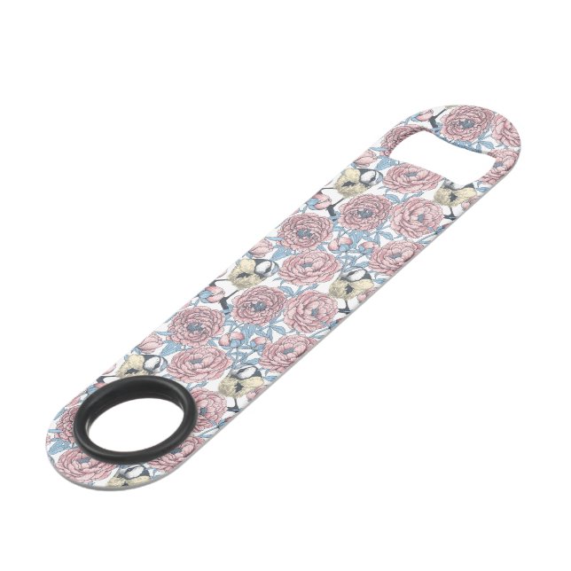 Fleurs de pivoines et oiseaux (Devant angulaire)