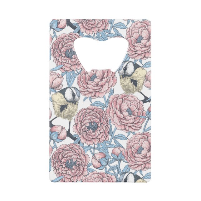 Fleurs de pivoines et oiseaux (Devant)