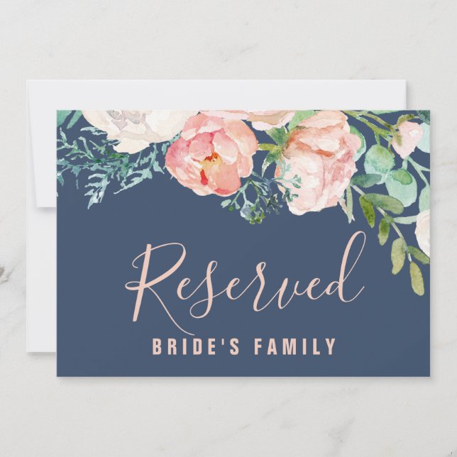 Fleurs de pivoines romantiques | Symbole bleu rése (Devant)