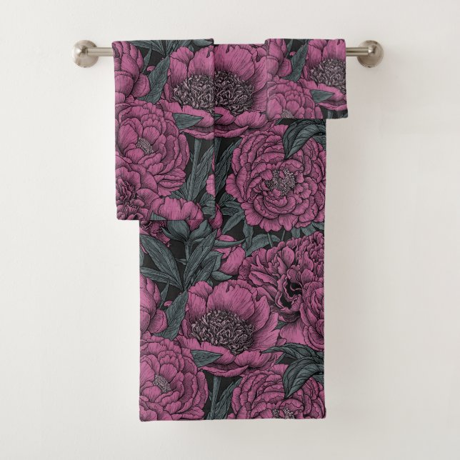 Fleurs de pivoines violettes (En situation)