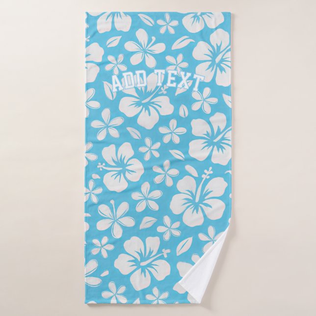 Fleurs de plage bleu tropical (Serviette de bain)