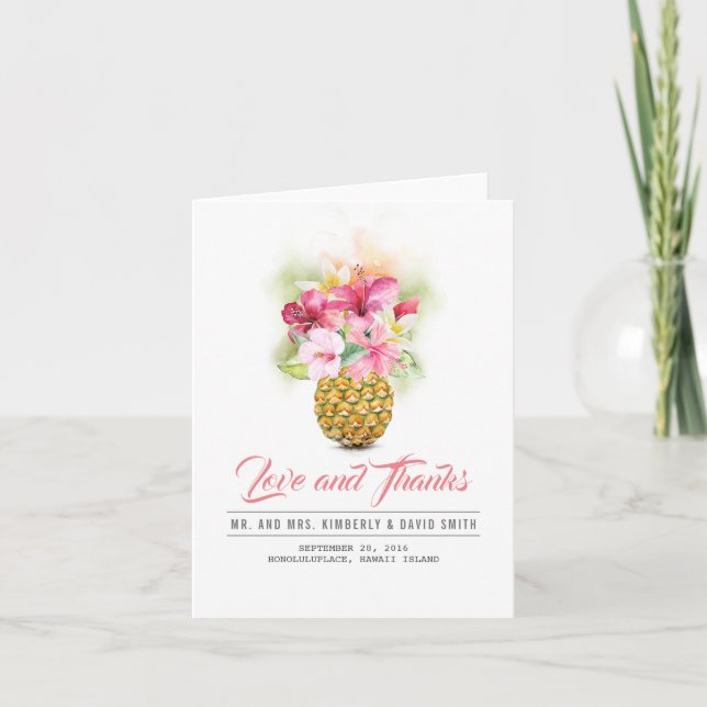 Fleurs de plage tropicale Ananas Merci (Devant)