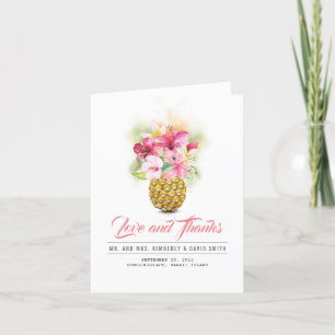 Fleurs de plage tropicale Ananas Merci