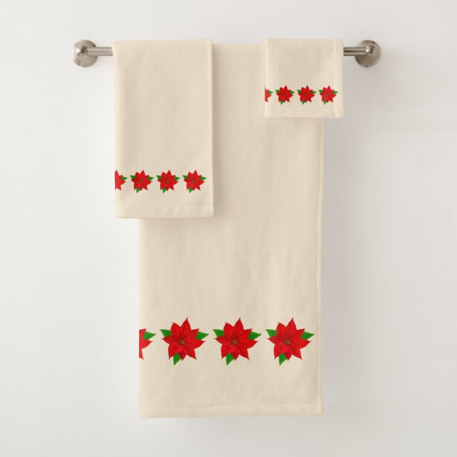 Fleurs de Poinsettia sur beige champagne clair (En situation)