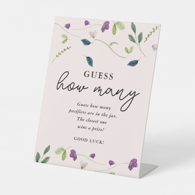 Fleurs de pois doux | Panneau du jeu de devis Baby (Recto)