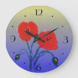 Fleurs de Poppie atmosphériques > Horloge de cuisi
