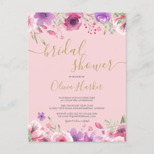 Fleurs de prairie Floral Bridal Shower Invitation