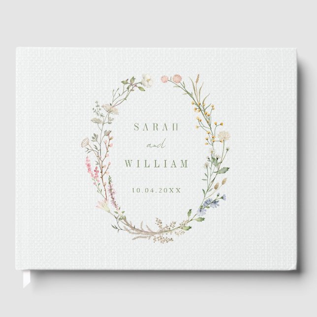 Fleurs de prairie romantiques Mariage Livre d'or (Recto)