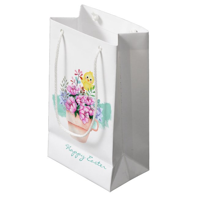 Fleurs de printemps avec petit sac cadeau de pouss (Devant Angle)