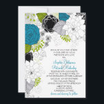 Fleurs de printemps bleues et vertes Invitations d<br><div class="desc">Fleurs de printemps bleues et vertes Invitations de mariage Une très féminine et de jolies illustrations de fleurs vertes et bleues et variété de feuillage. C'est une invitation parfaite pour un mariage de printemps ou d'hiver. Ce design est disponible en différentes couleurs. Si vous avez des questions, cliquez sur le...</div>