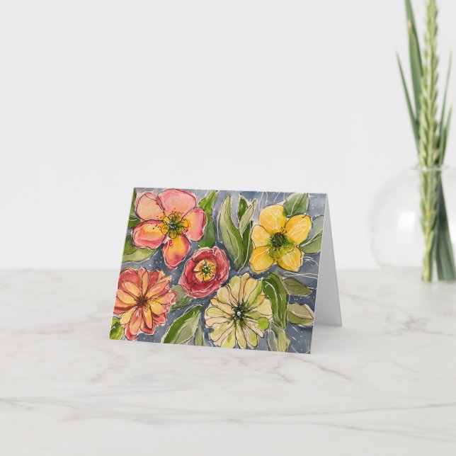 Fleurs de printemps Carte pour notes original (Devant)