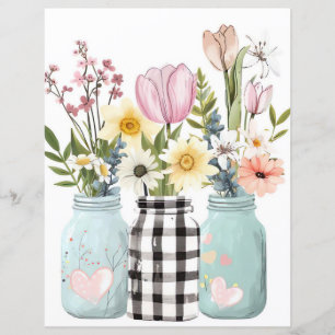fleurs de printemps coloré mason jar scrapbook pap