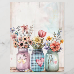 fleurs de printemps coloré mason jar scrapbook pap