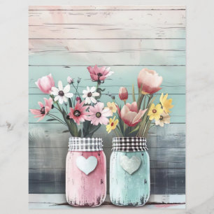 fleurs de printemps coloré mason jar scrapbook pap