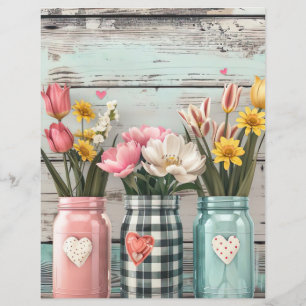 fleurs de printemps coloré mason jar scrapbook pap