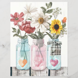 fleurs de printemps coloré mason jar scrapbook pap