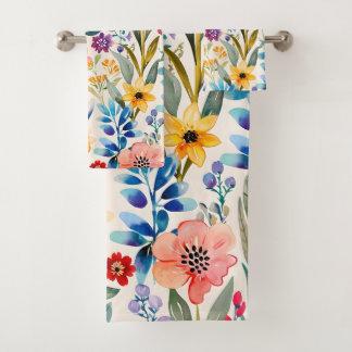 Fleurs de printemps colorées motif