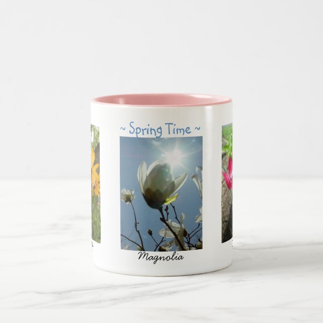 Fleurs de printemps Daisies Magnolia Crocus Mug (Centre)