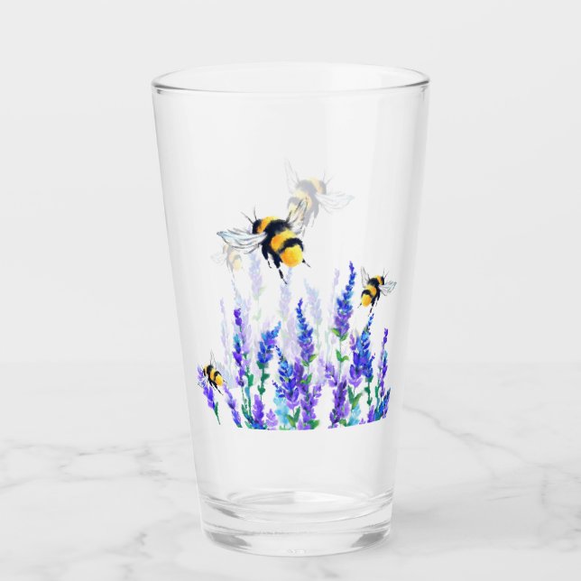 Fleurs de printemps et abeilles en verre volant (Devant)