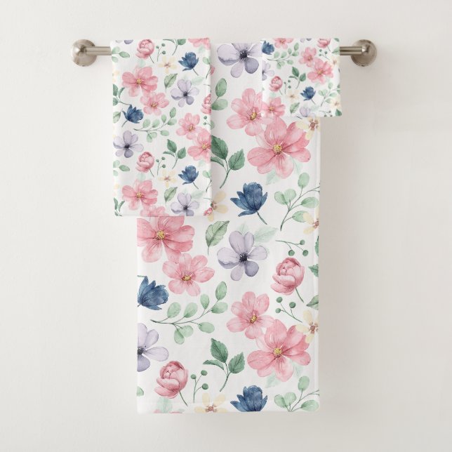 Fleurs de printemps et Motif Feuille (En situation)