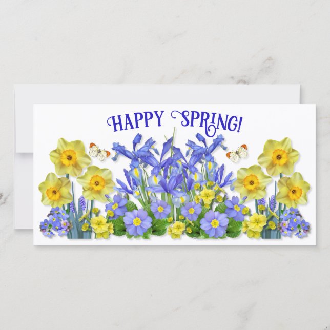 Fleurs de printemps et papillons de texte personna (Devant)