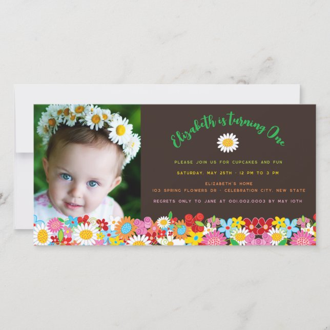 Fleurs de printemps Jardin Fille Carte photo d'ann (Devant)