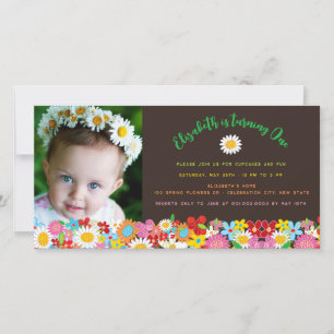 Fleurs de printemps Jardin Fille Carte photo d'ann